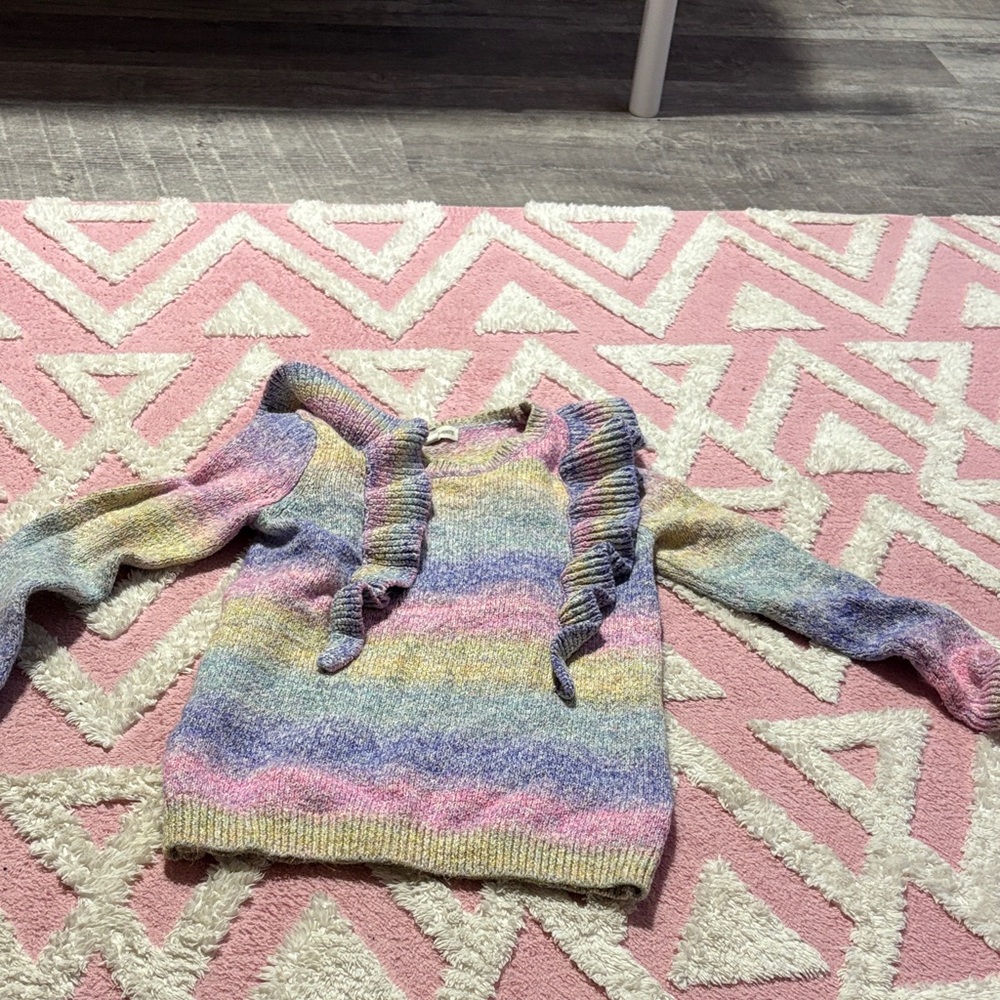 Multicolor Ruffle Knit Sweater